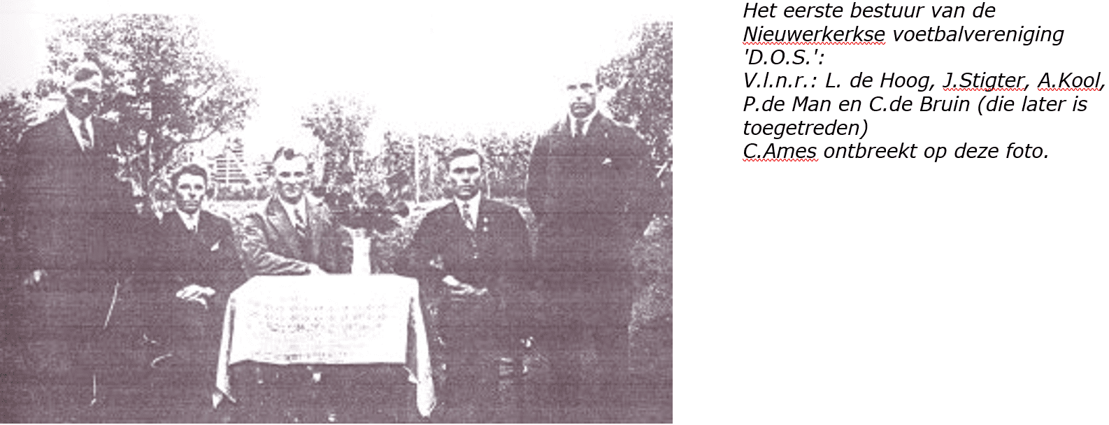 Eerste bestuur vv Nieuwerkerk 1929